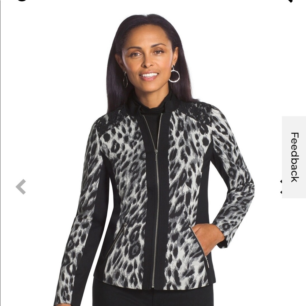 Chicos leopard and lace jacket
